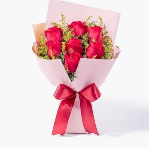 7 Adet Kırmızı Ekvator Gül Buketi nin resmi