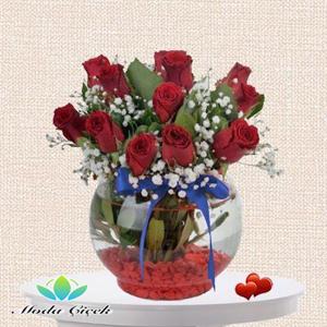 Cam Fanusta 9 Adet Gül nin resmi