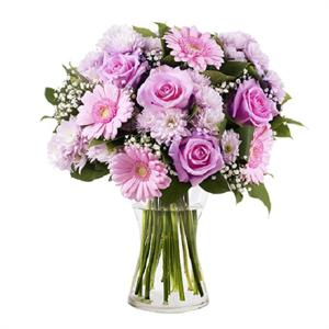 En İçten Duygular Pembe Gerbera, Gül ve Kır Çiçekleri Aranjmanı nin resmi