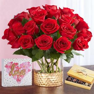 Klasik Kırmızı Güller 20 Adet Kırmızı Gül Aranjmanı nin resmi