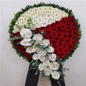 Kırmızı Beyaz Cenaze Çelengi nin resmi