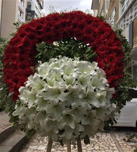 Kırmızı Beyaz Cenaze Çelengi nin resmi