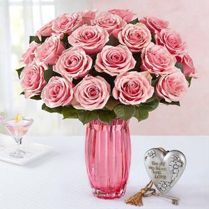 Pembe Güzellik 20 Adet Pembe Gül Aranjmanı nin resmi