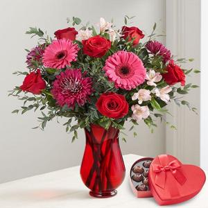 Sevgililer Günü Romantiği Gül, Gerbera ve Kasımpatı Aranjmanı nin resmi