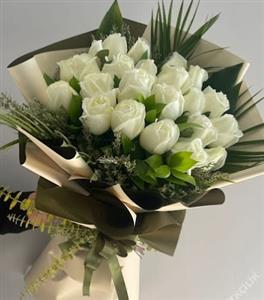  beyaz gül buketi