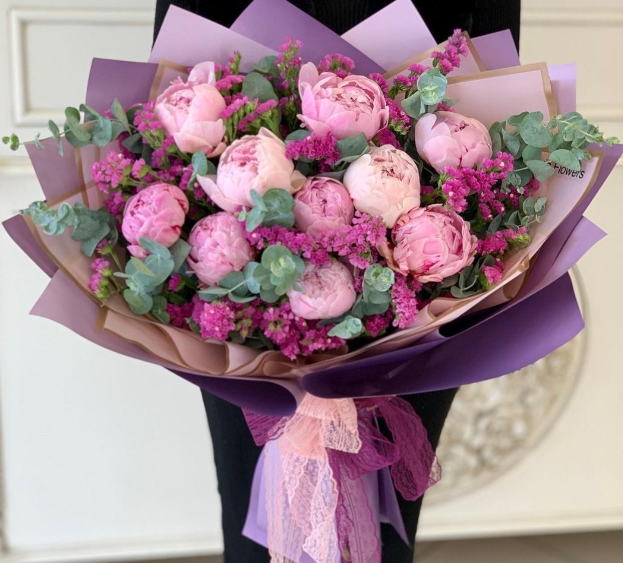 pembe şakayık buketi