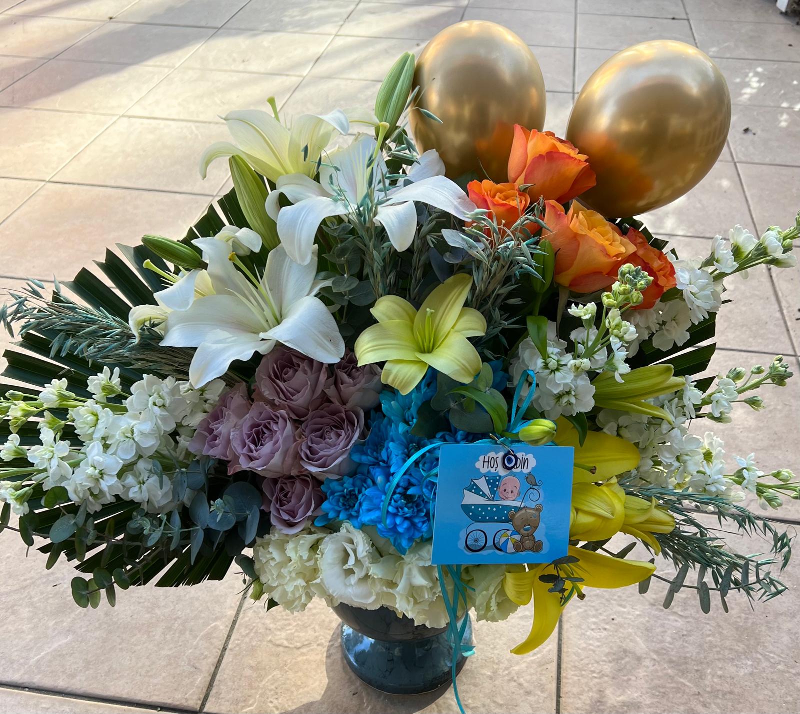 renkli  aranjman erkek için