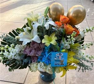 renkli  aranjman erkek için