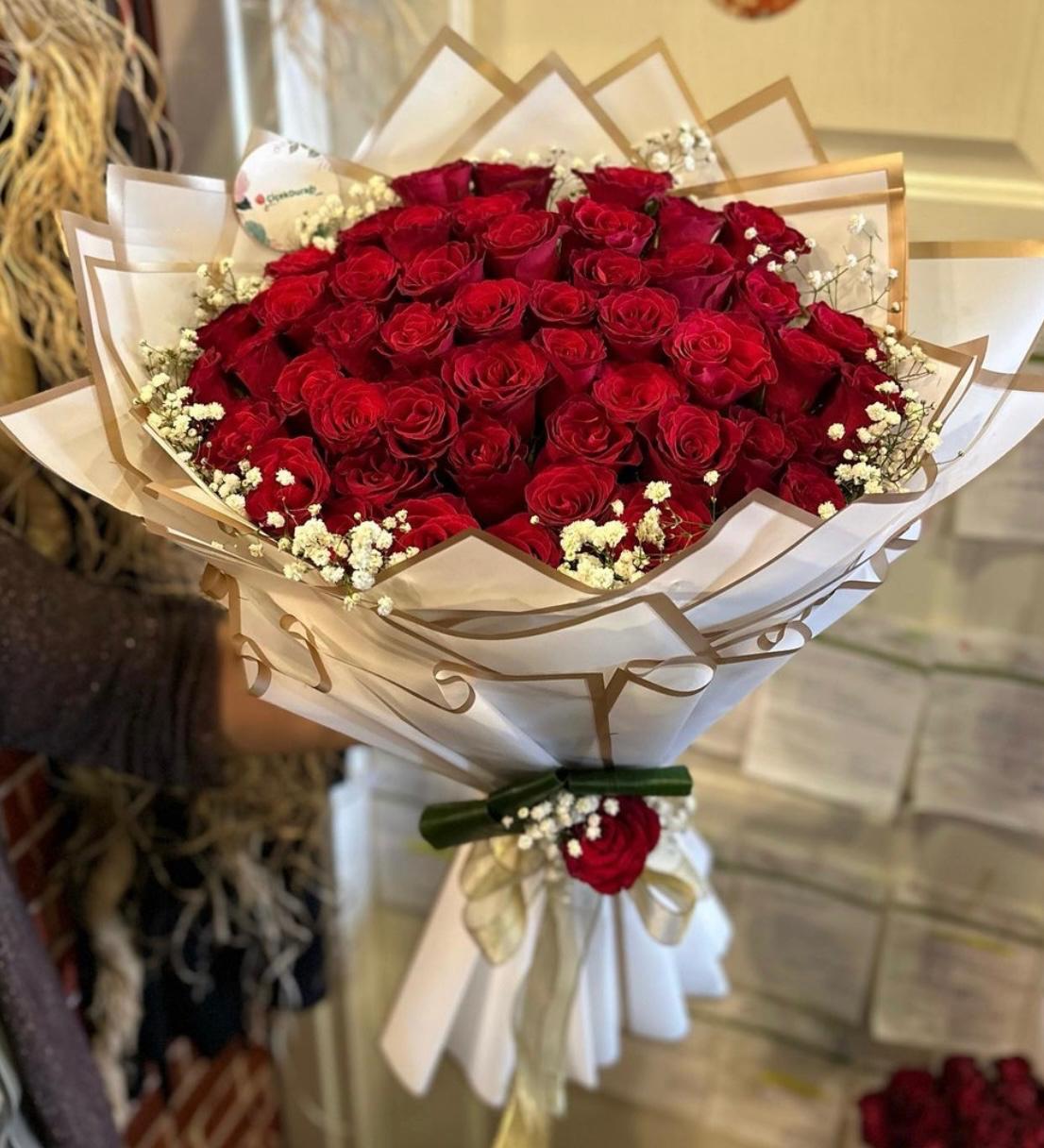 51 güllü isteme buketi